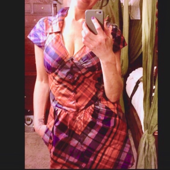 SALE🔥Ted Baker Sexy Checkered Plaid Knockout - Picture 2 of 2